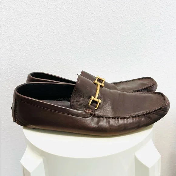 Bally | Shoes | Bally Mens Brown Leather Driving Shoes  display picture 1